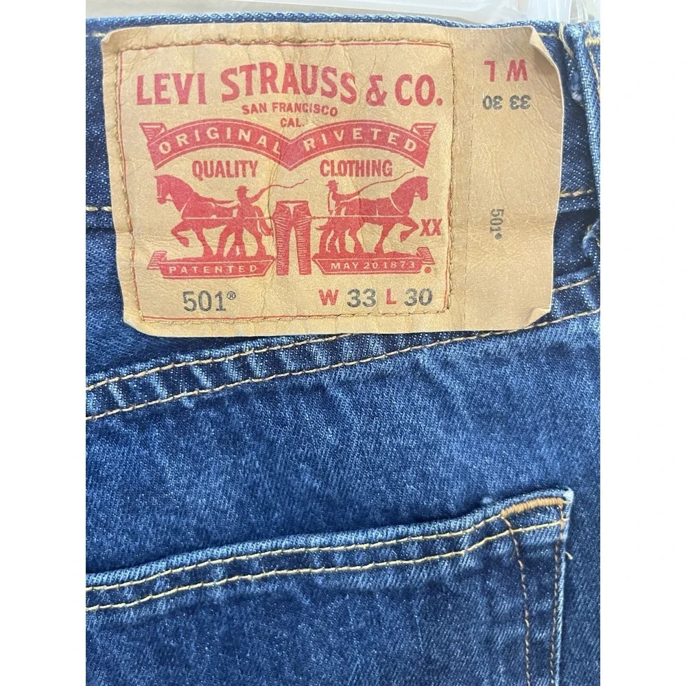 Levi's‎ 501 Original Fit Mens W33 L30 Blue Good Button Fly Straight Leg Jeans